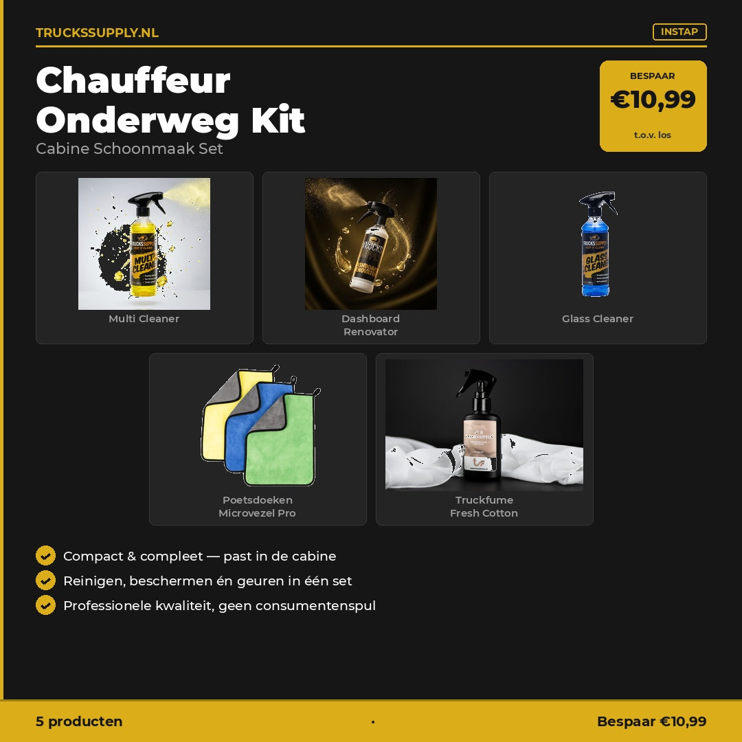 Chauffeur Onderweg Kit – Cabine Schoonmaak Set