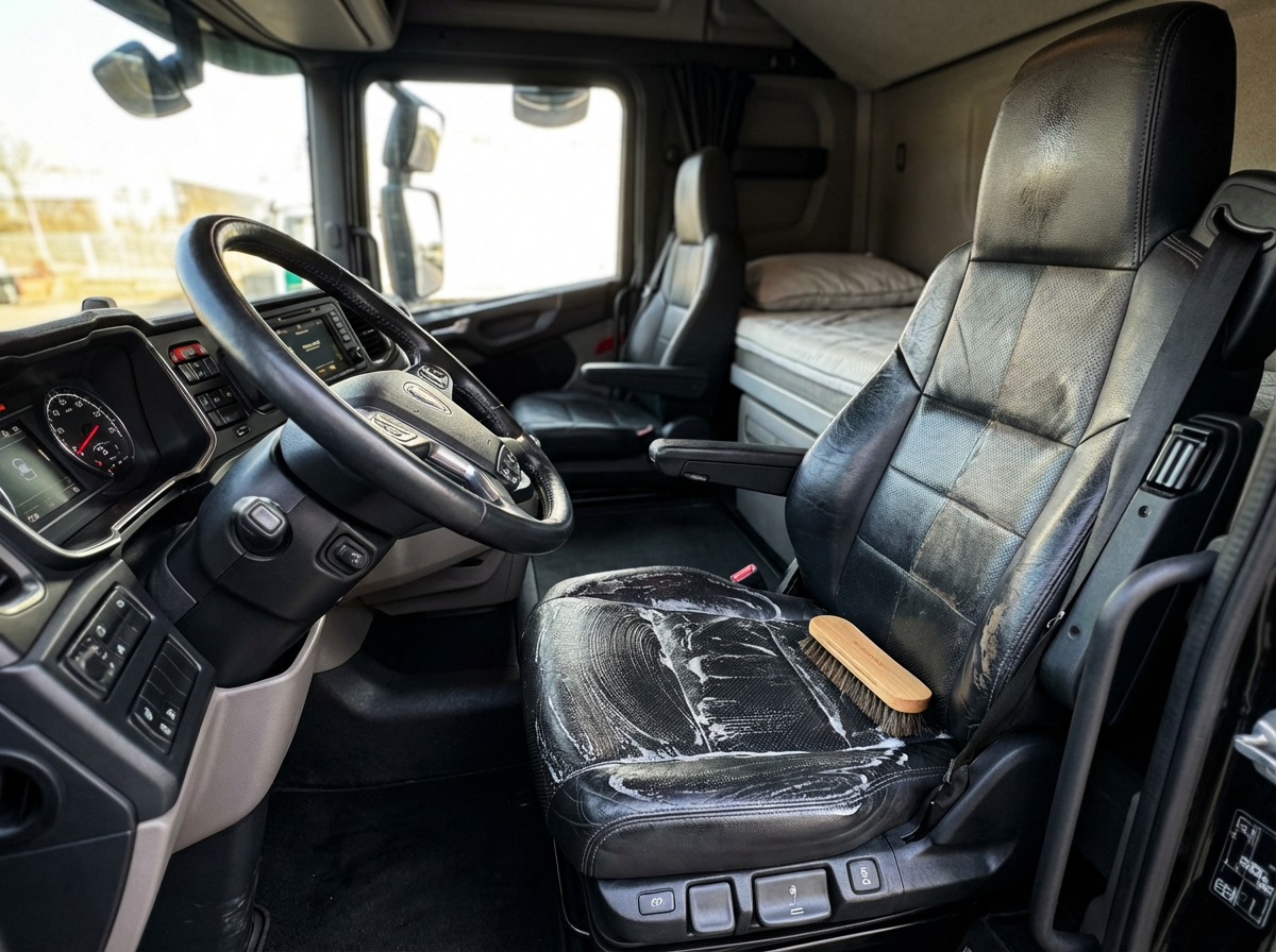 Premium-Lederbürste aus 100 % Rosshaar - Truckssupply