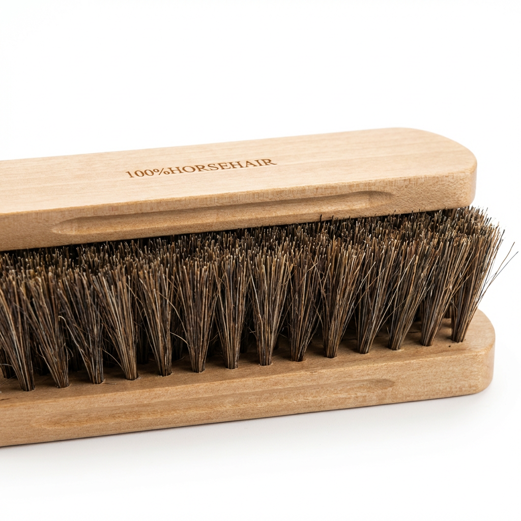 Premium-Lederbürste aus 100 % Rosshaar - Truckssupply